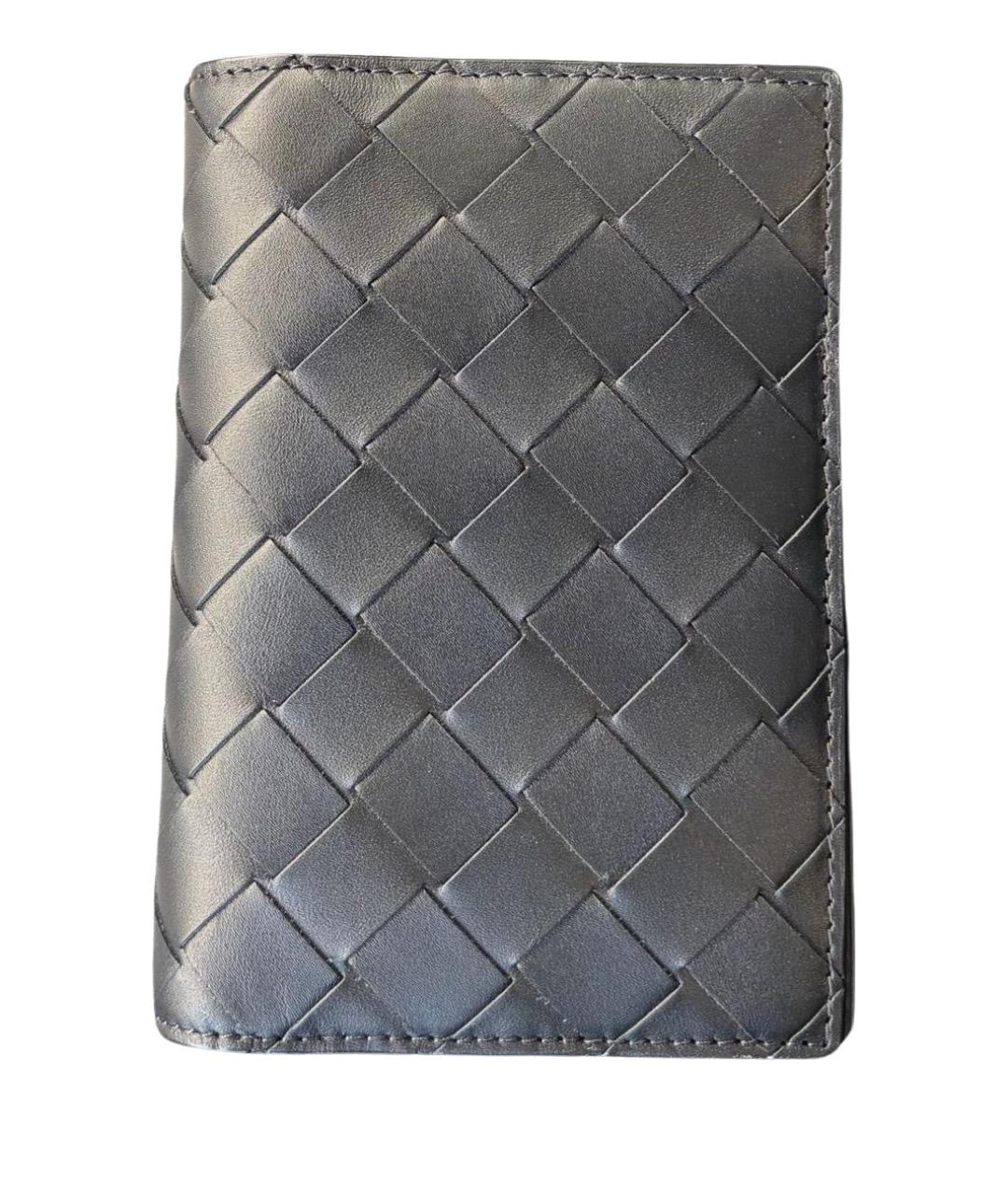 BOTTEGA VENETA Черный кожаный кошелек, фото 1