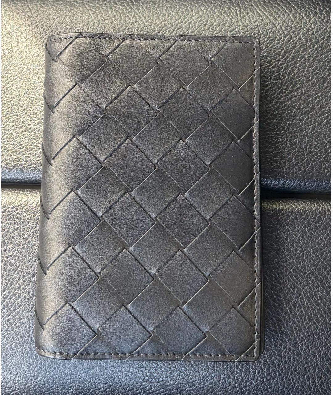 BOTTEGA VENETA Черный кожаный кошелек, фото 6