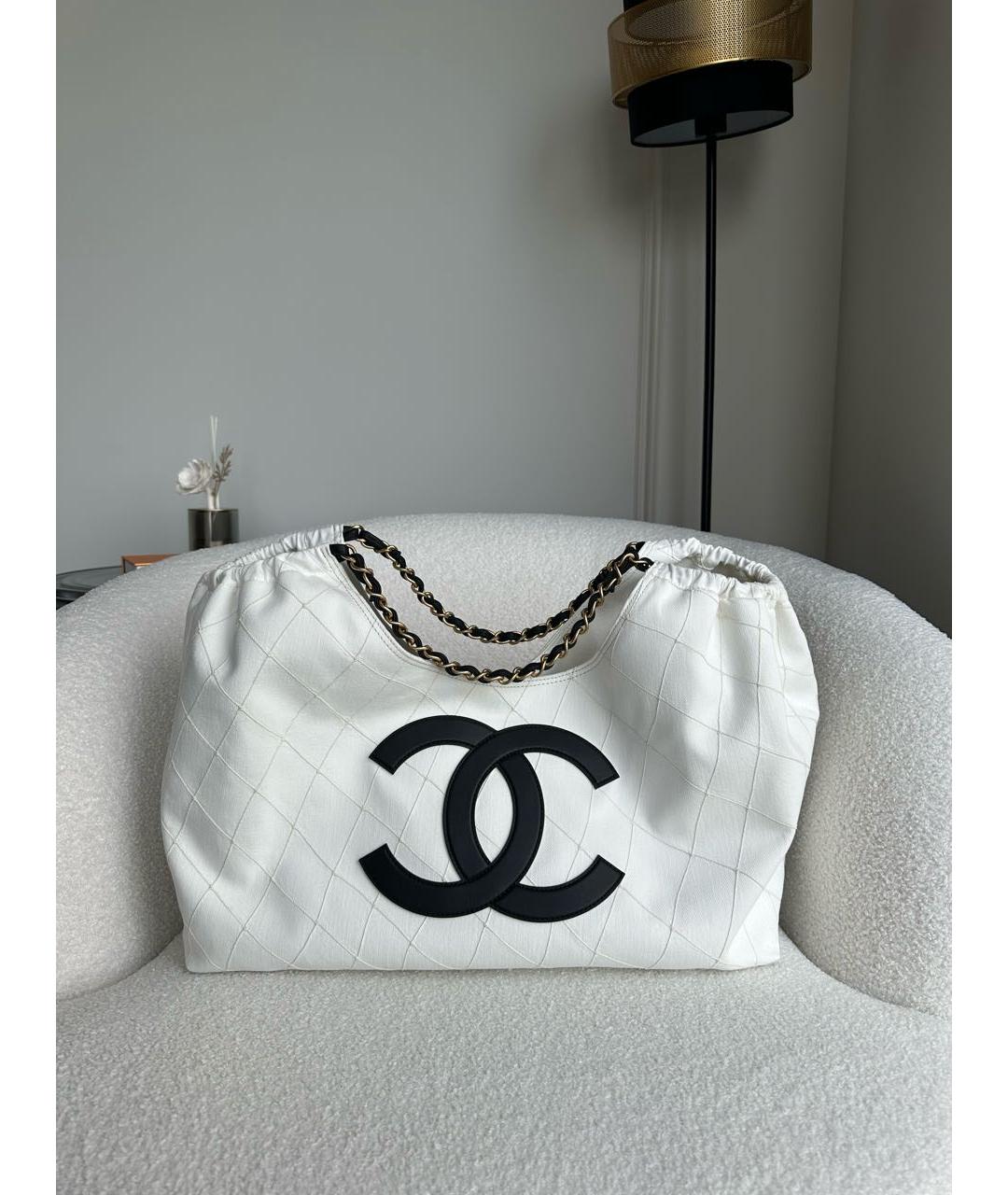 CHANEL Белая сумка тоут, фото 4