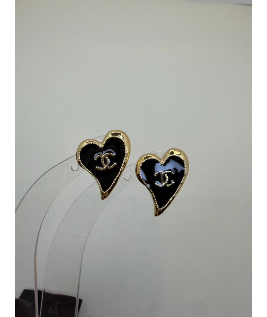 CHANEL Черные серьги, фото 2