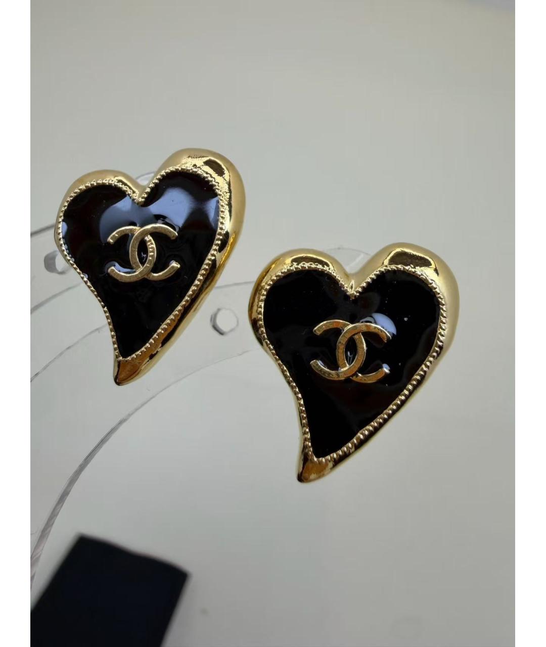 CHANEL Черные серьги, фото 3