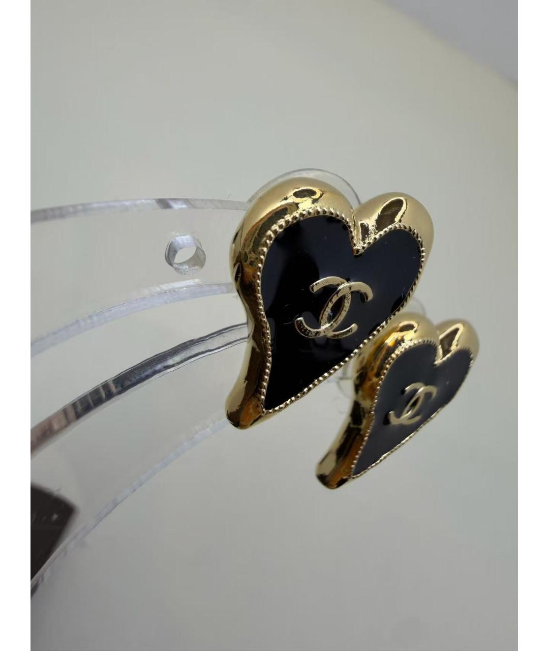 CHANEL Черные серьги, фото 4