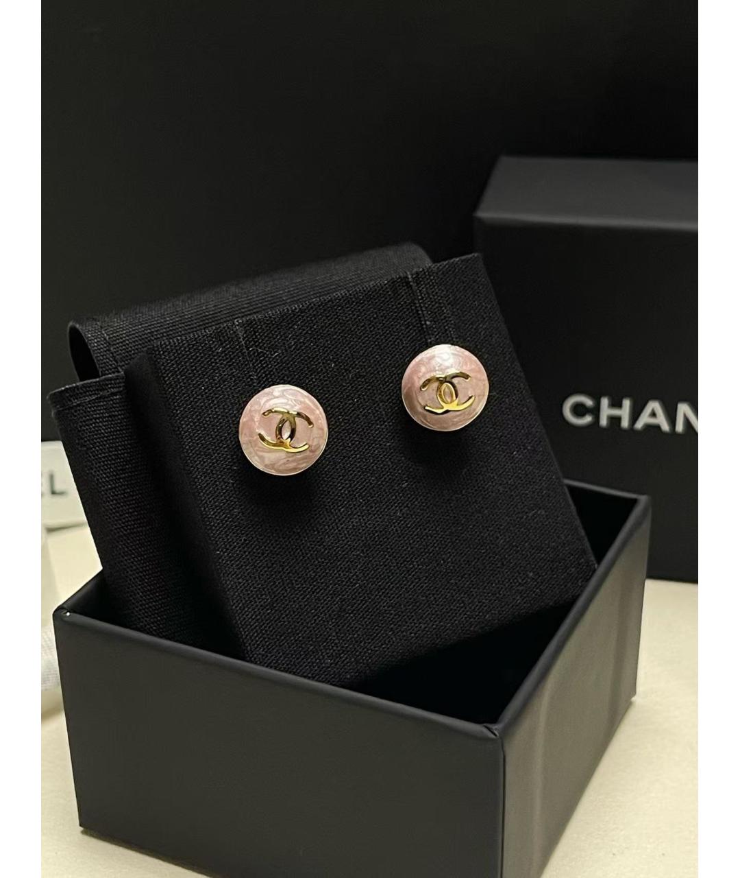 CHANEL Розовые серьги, фото 3