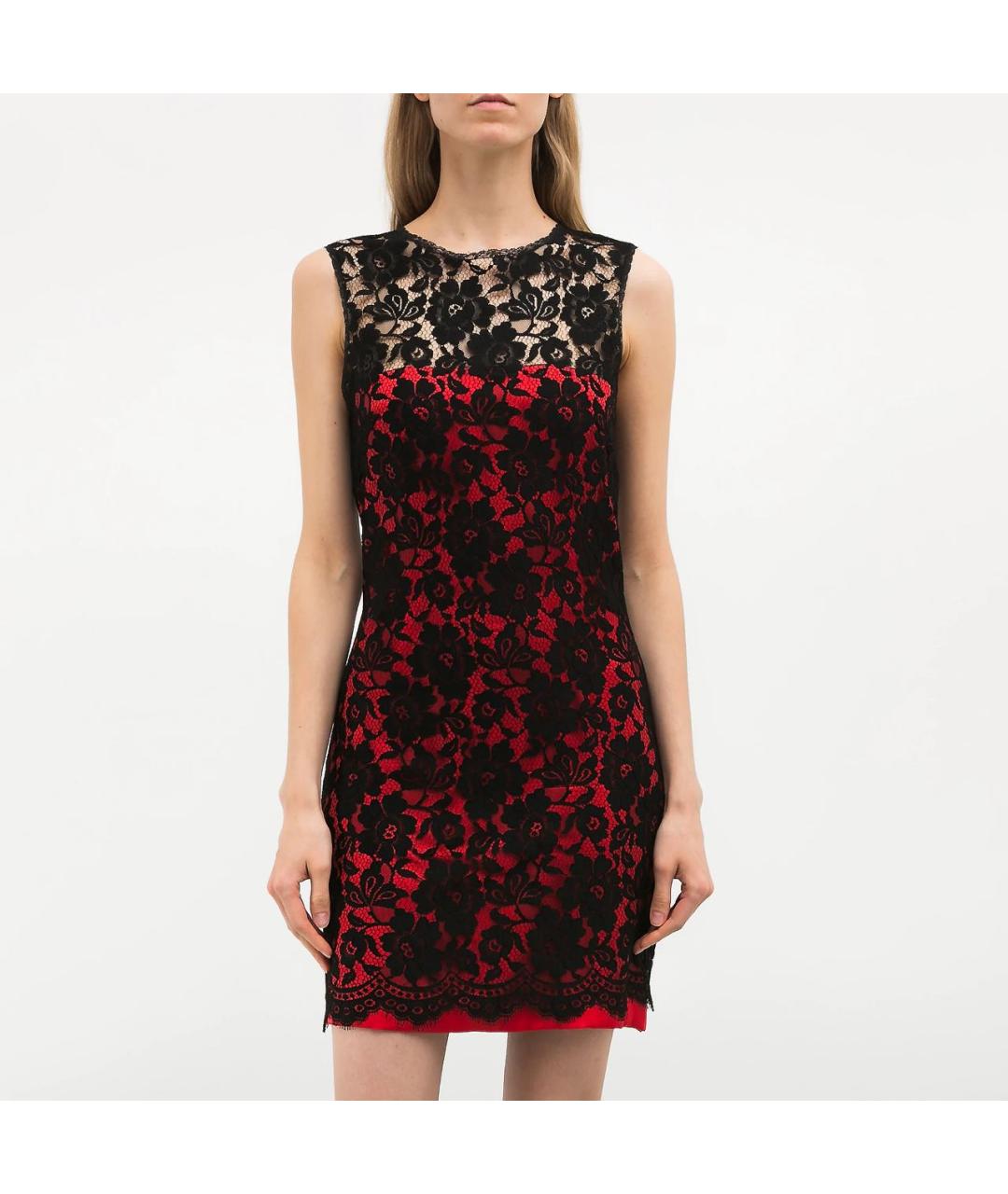 DOLCE&GABBANA Красное шелковое коктейльное платье, фото 2