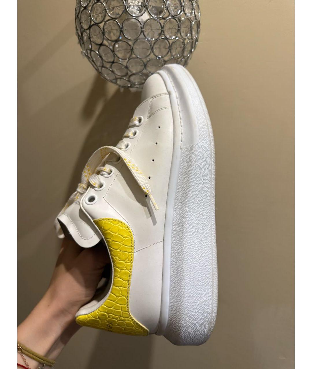ALEXANDER MCQUEEN Белые кожаные кроссовки, фото 5