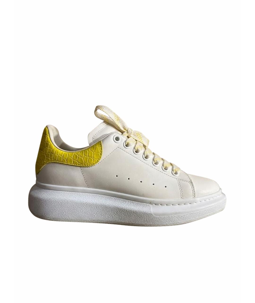 ALEXANDER MCQUEEN Белые кожаные кроссовки, фото 1