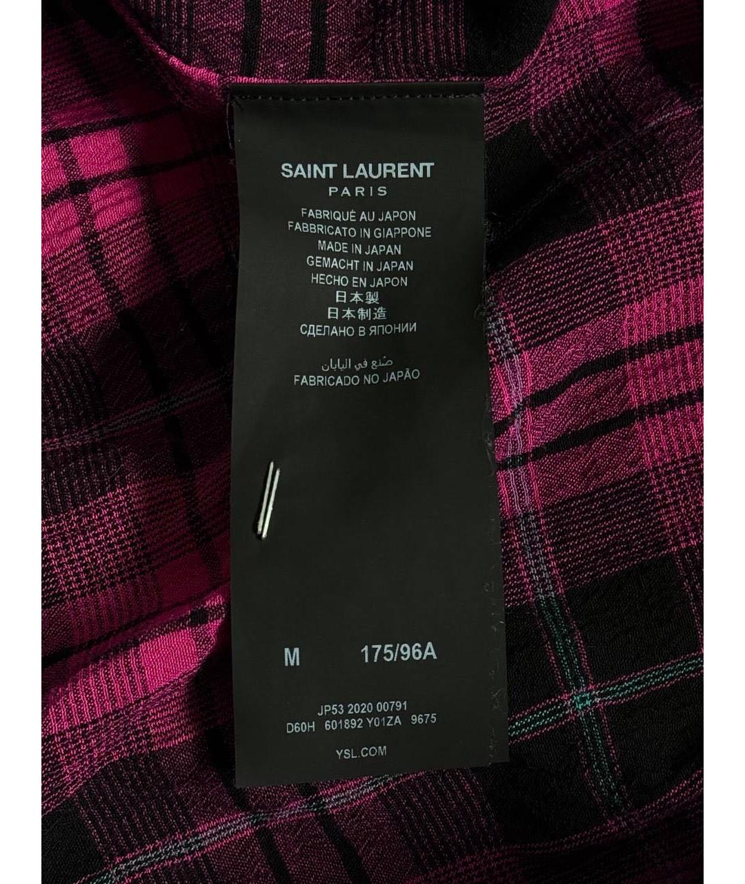 SAINT LAURENT Розовая хлопковая кэжуал рубашка, фото 4