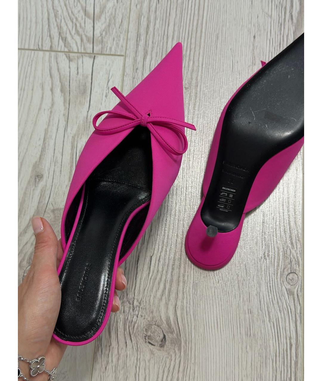BALENCIAGA Фуксия мюли, фото 6