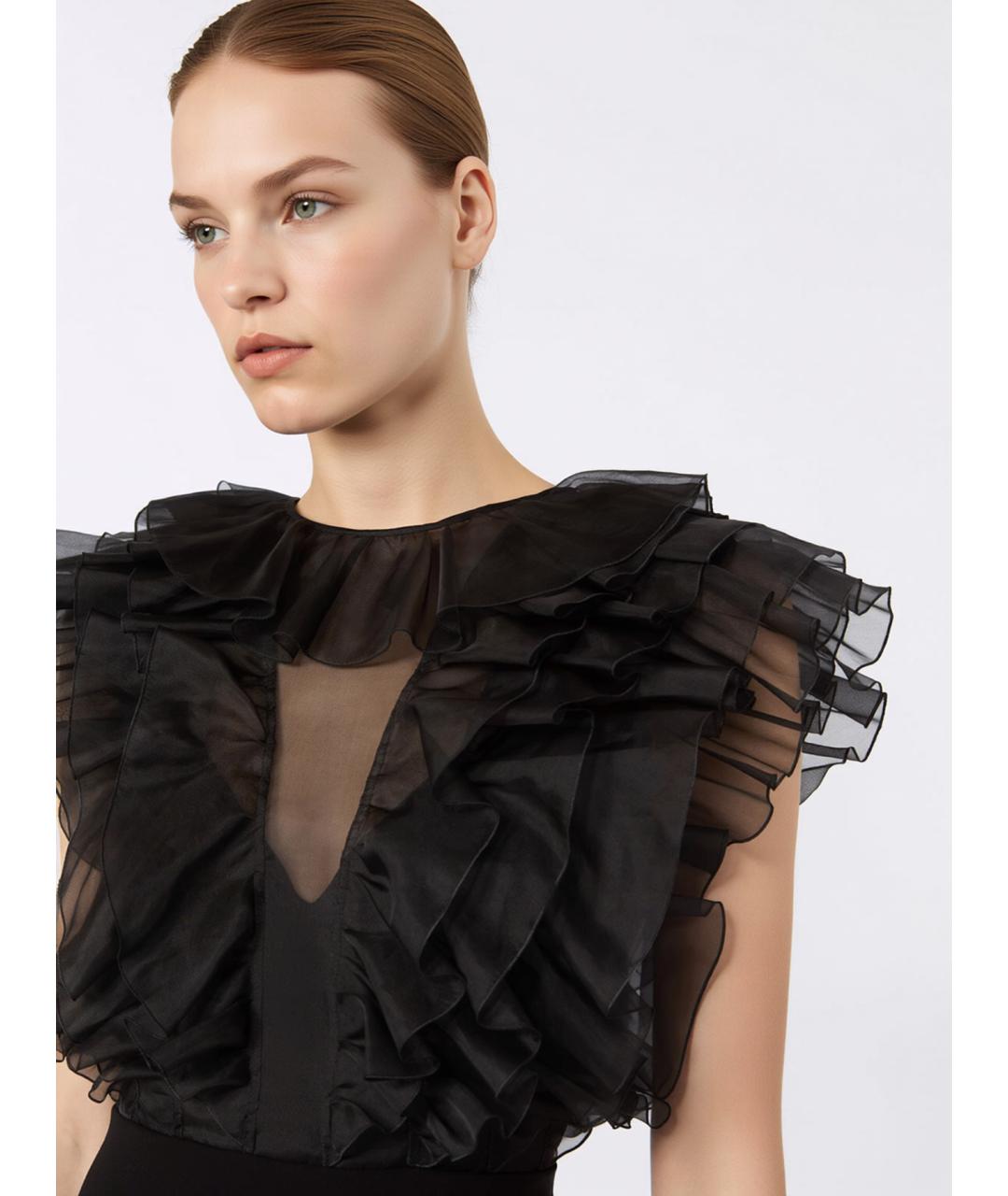 MAX MARA Черное шелковое коктейльное платье, фото 5