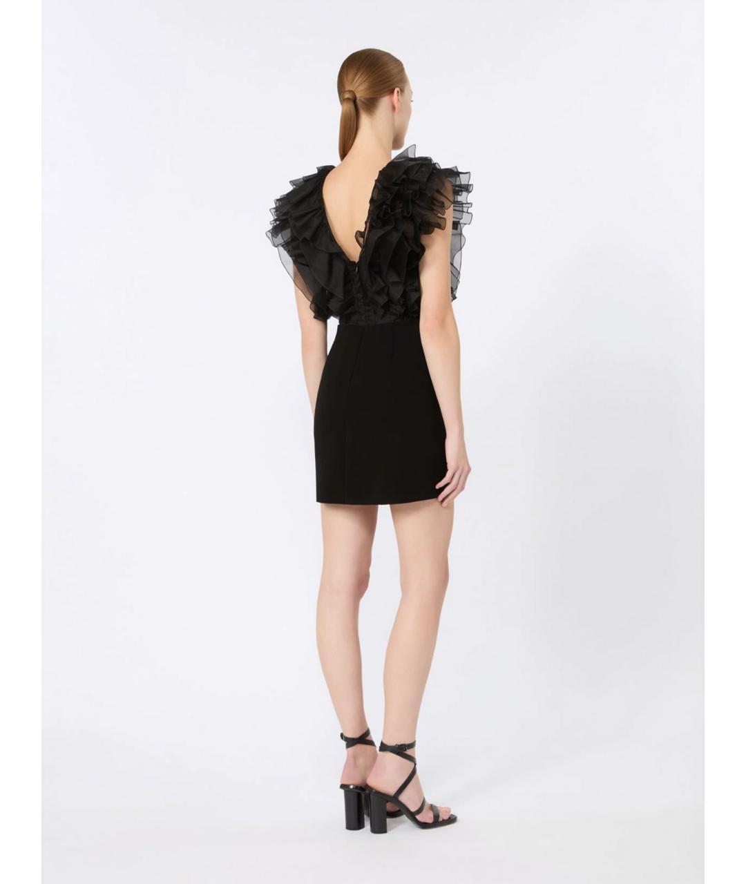 MAX MARA Черное шелковое коктейльное платье, фото 4