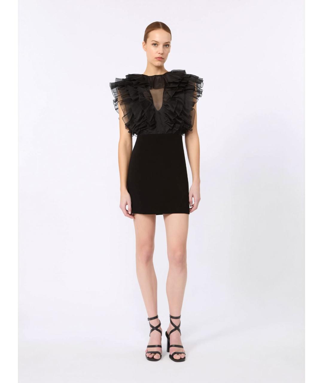 MAX MARA Черное шелковое коктейльное платье, фото 3