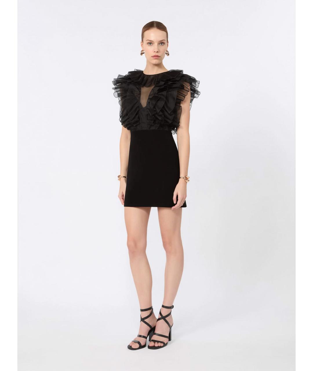 MAX MARA Черное шелковое коктейльное платье, фото 2