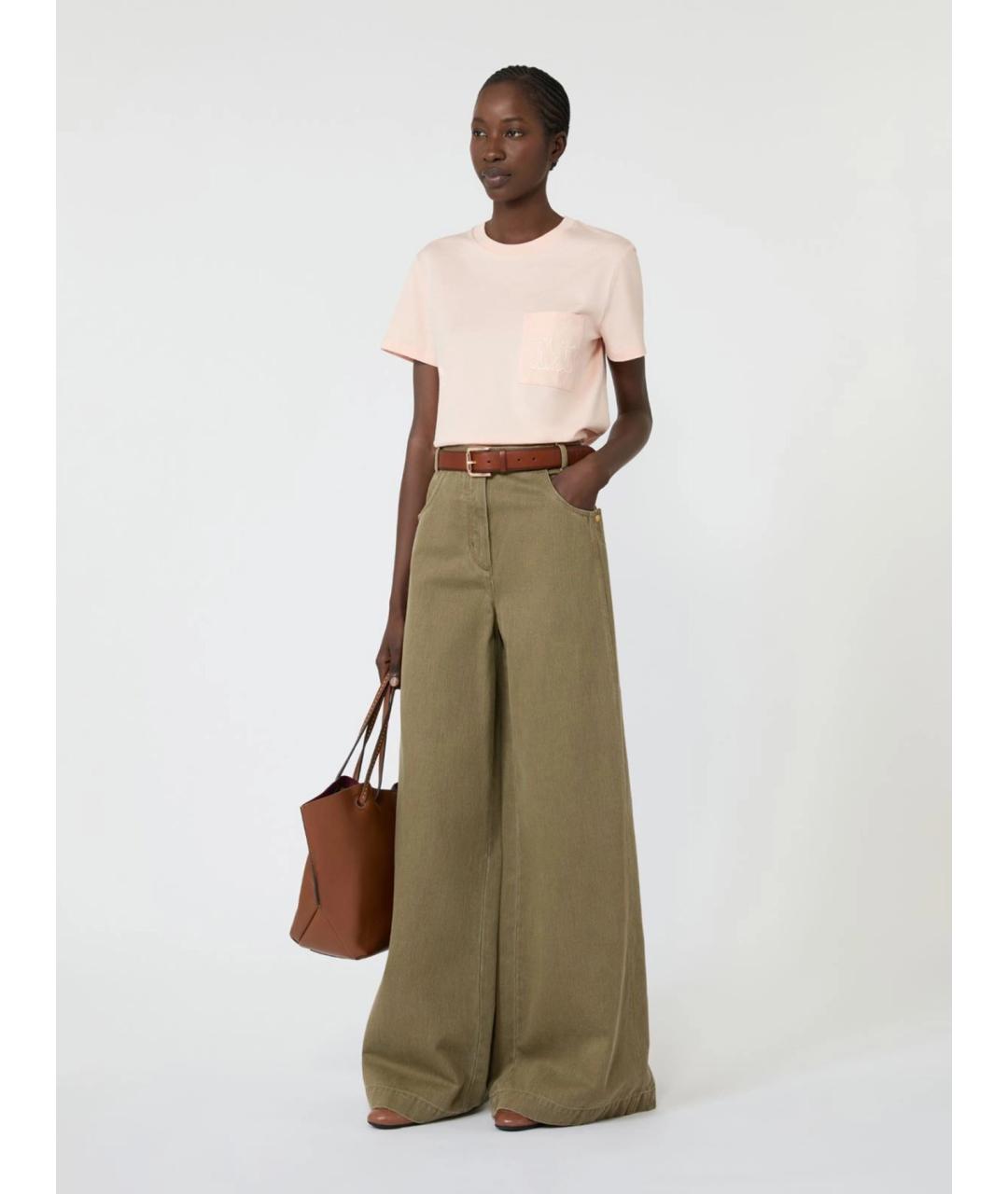 MAX MARA Розовая хлопковая футболка, фото 2