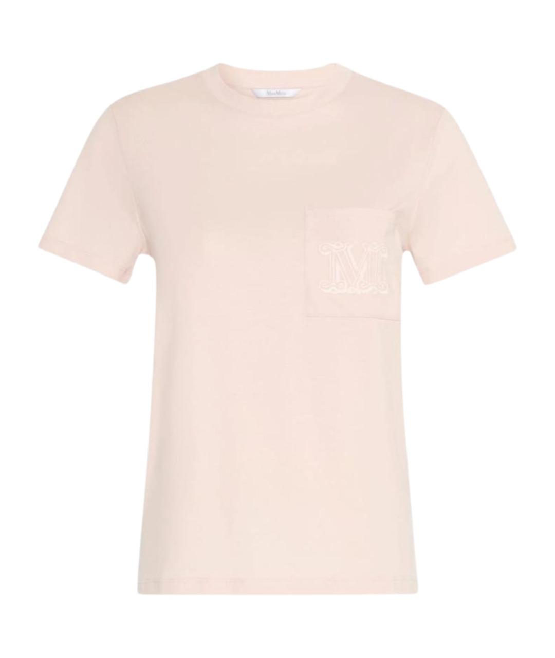 MAX MARA Розовая хлопковая футболка, фото 1