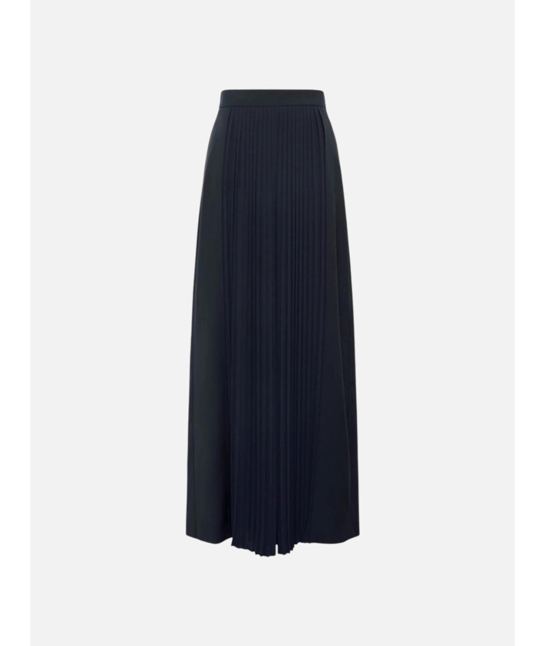 MAX MARA Темно-синие шерстяные брюки широкие, фото 6