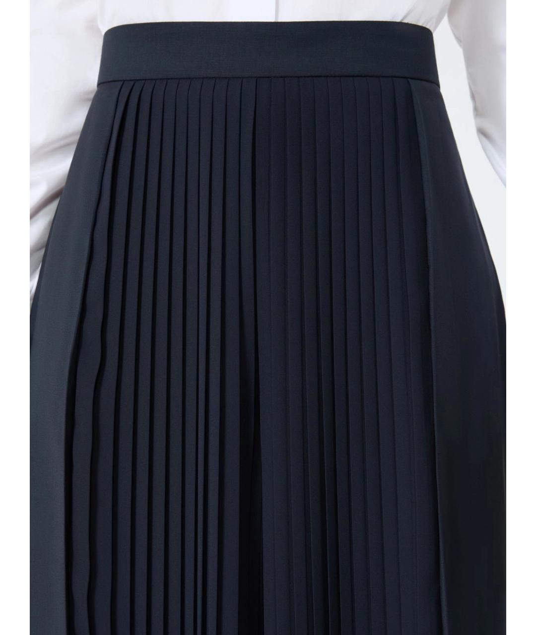 MAX MARA Темно-синие шерстяные брюки широкие, фото 5