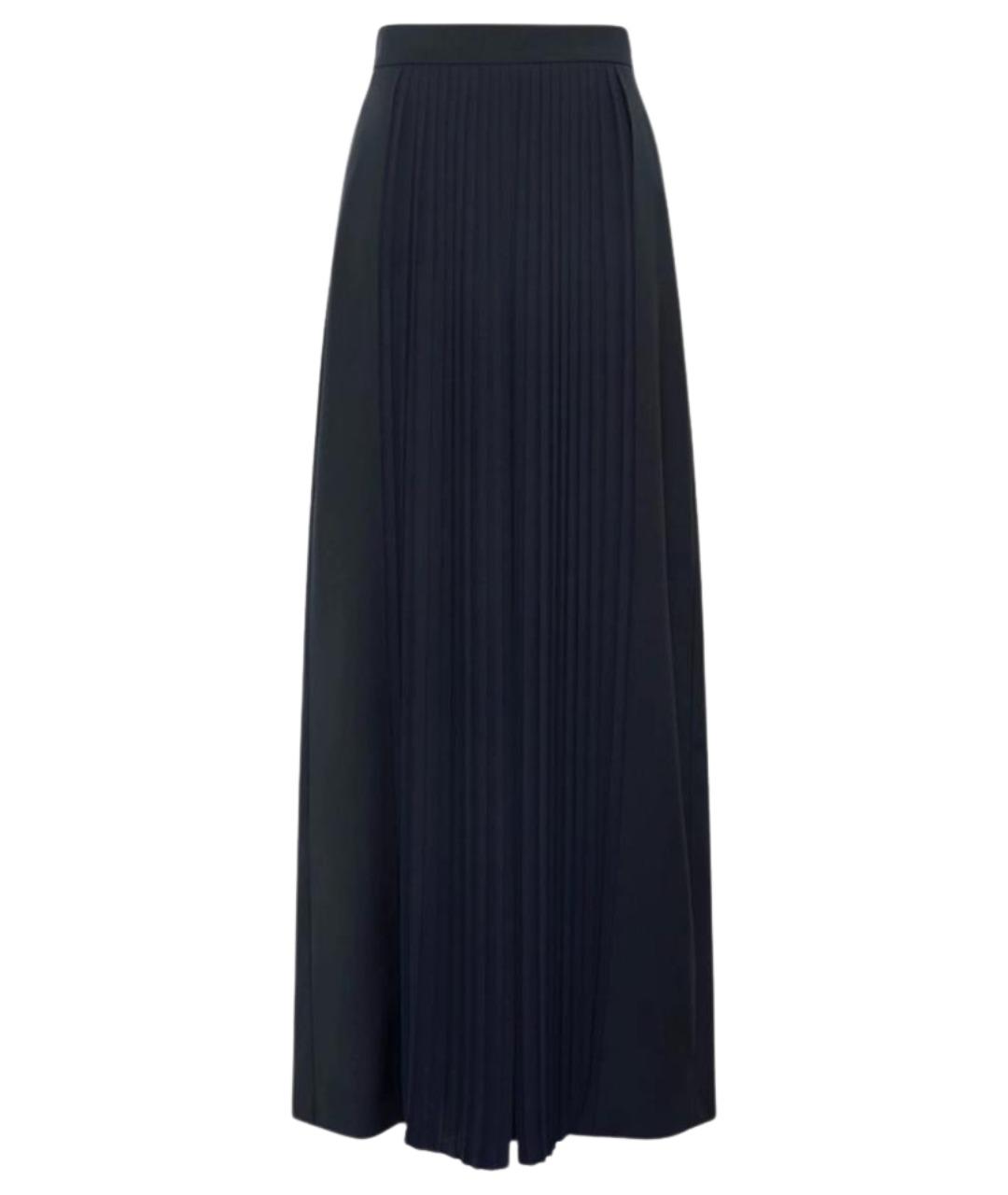 MAX MARA Темно-синие шерстяные брюки широкие, фото 1