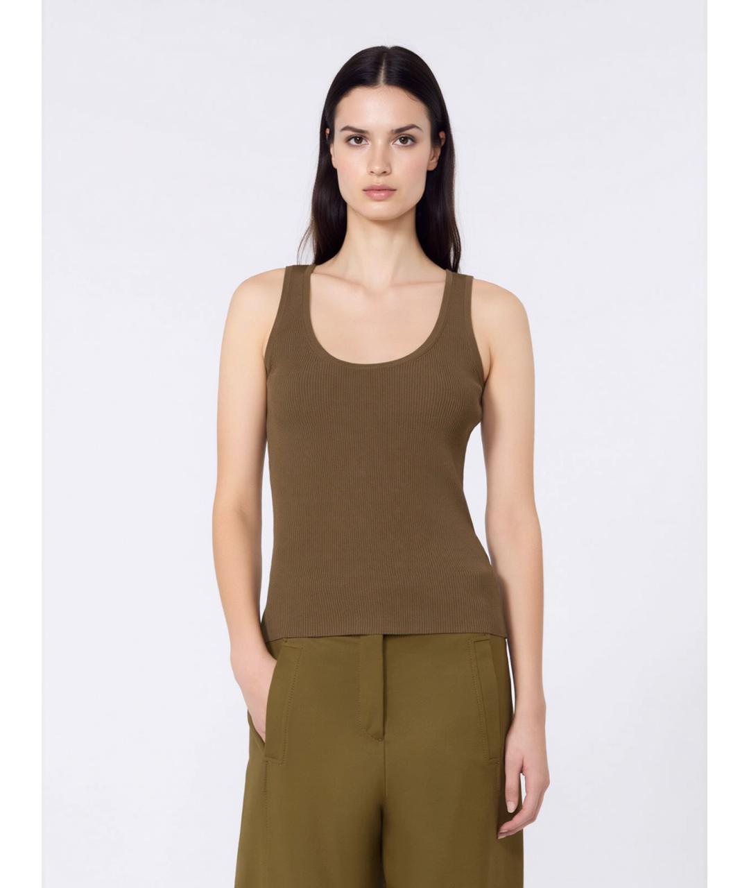 MAX MARA Зеленая вискозная майка, фото 3