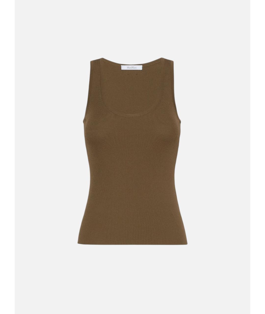 MAX MARA Зеленая вискозная майка, фото 6
