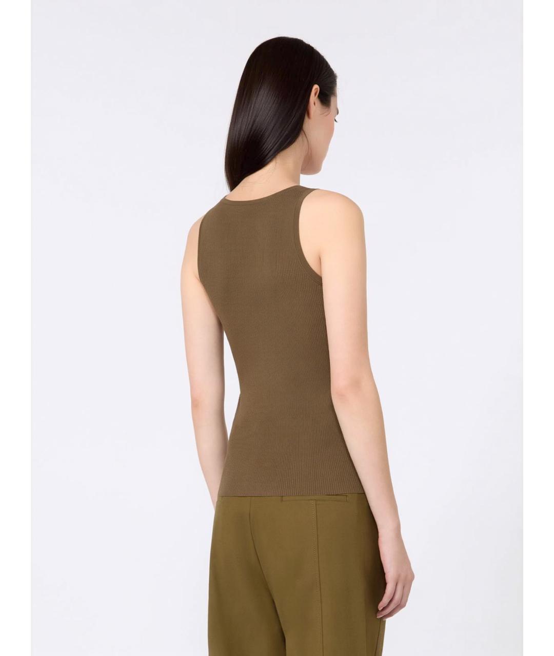 MAX MARA Зеленая вискозная майка, фото 4