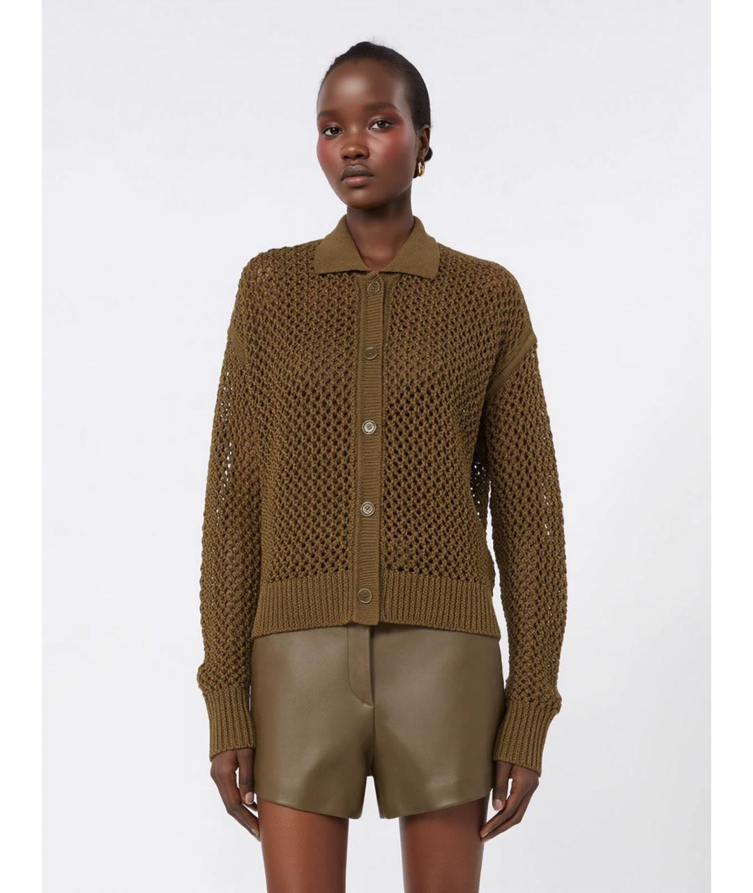 MAX MARA Зеленый хлопковый кардиган, фото 3