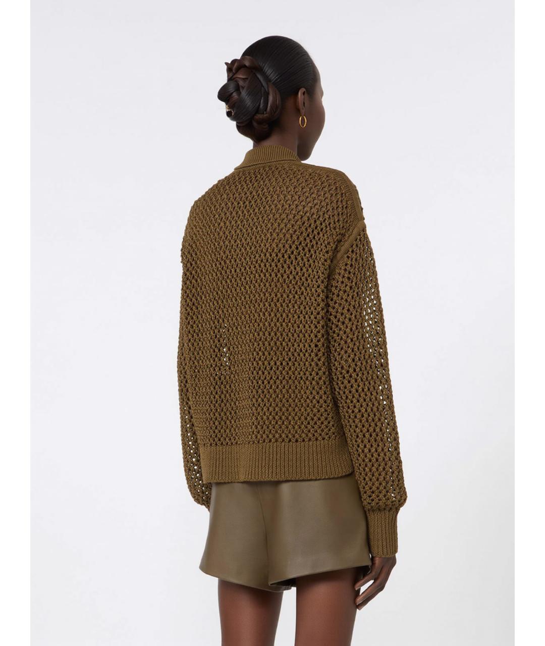 MAX MARA Зеленый хлопковый кардиган, фото 4