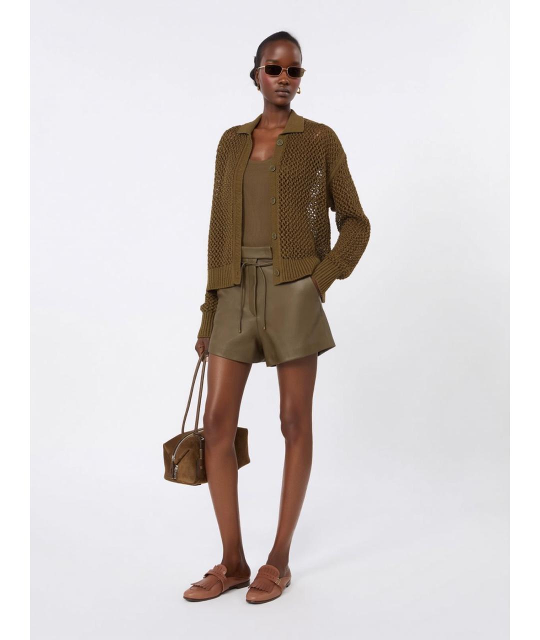 MAX MARA Зеленый хлопковый кардиган, фото 2