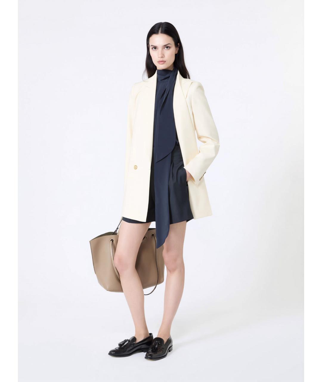 MAX MARA Темно-синяя шелковая блузы, фото 2