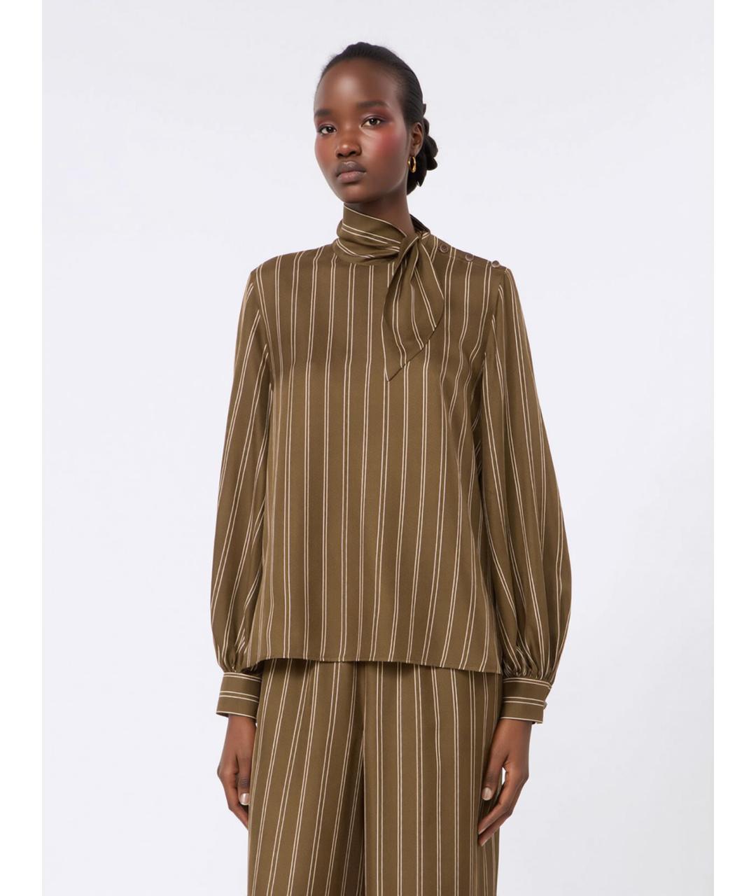 MAX MARA Мульти шелковая блузы, фото 3