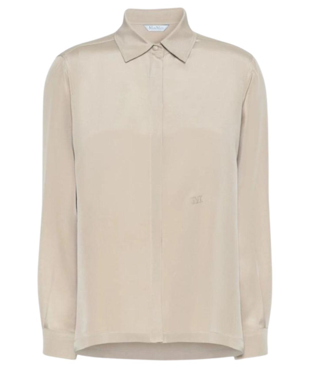 MAX MARA Бежевая шелковая рубашка, фото 1