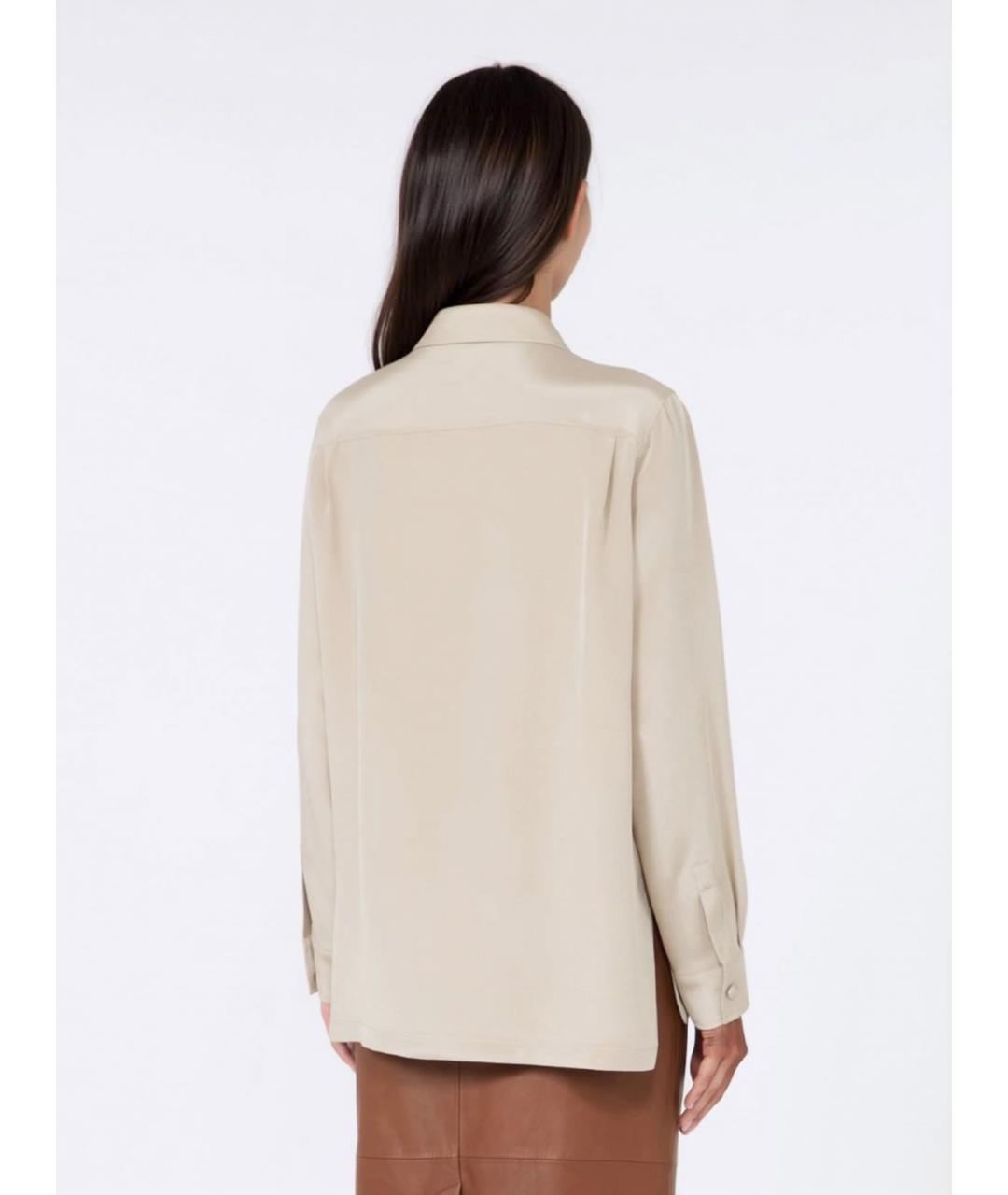 MAX MARA Бежевая шелковая рубашка, фото 4