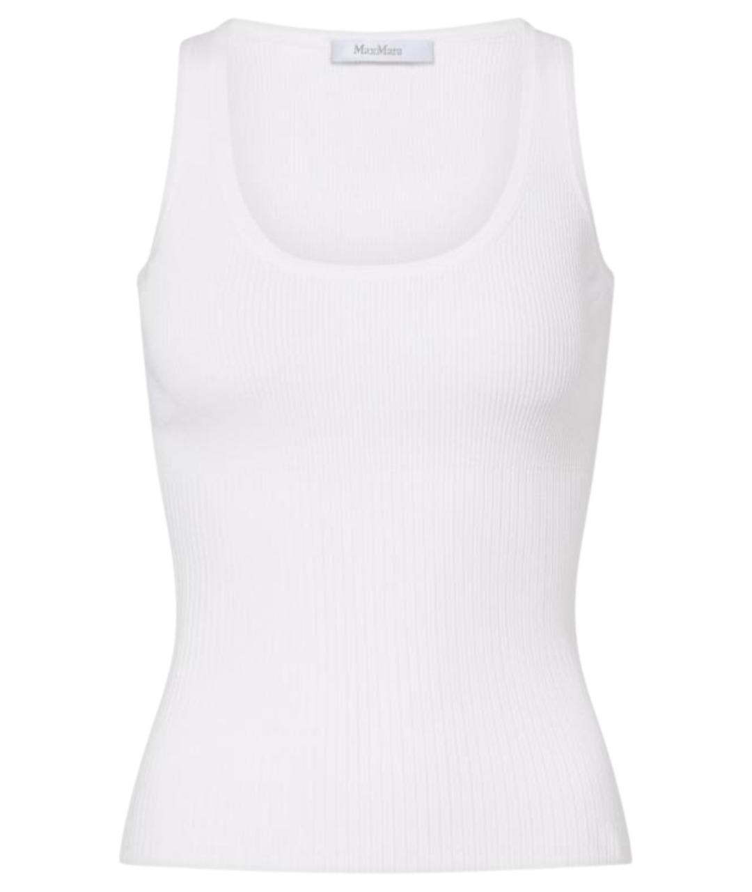 MAX MARA Белая вискозная майка, фото 1