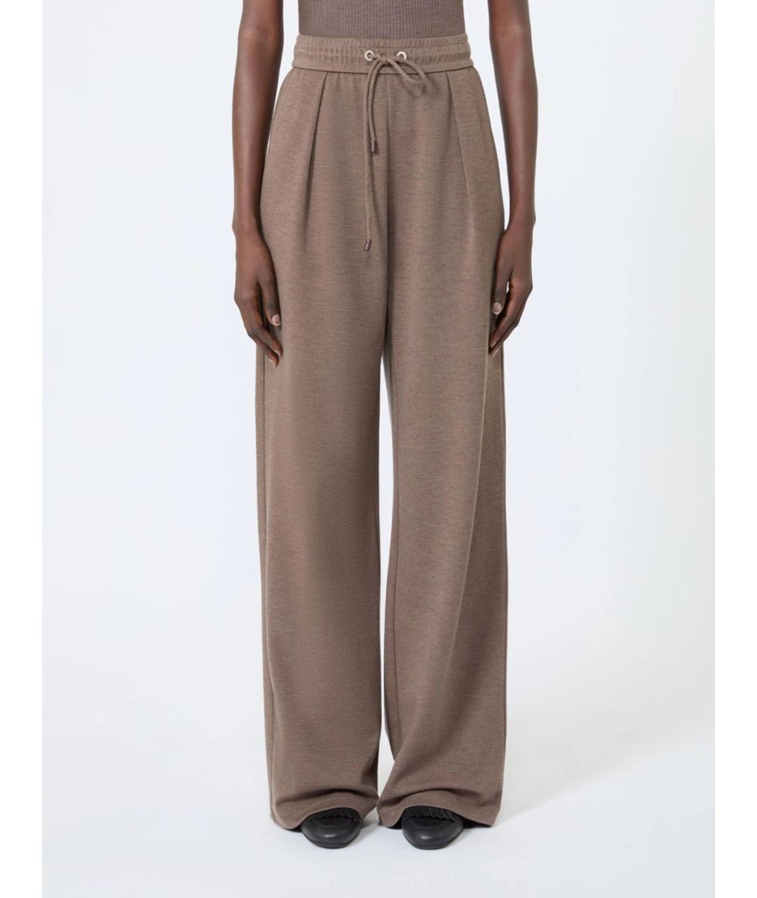 MAX MARA Коричневые брюки широкие, фото 3