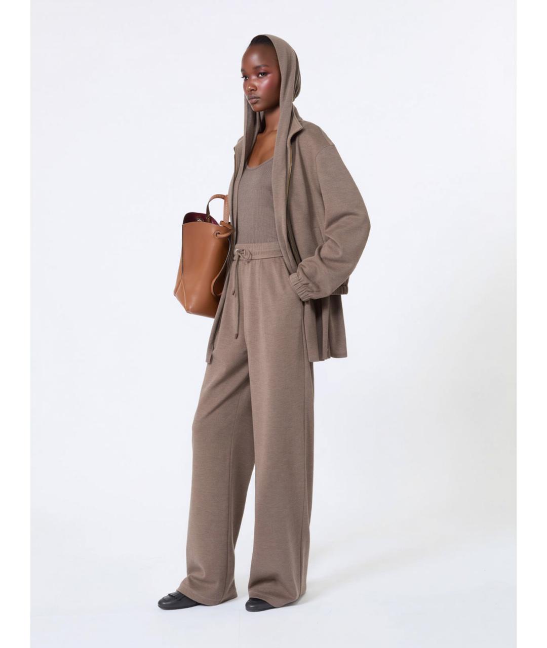 MAX MARA Коричневые брюки широкие, фото 2