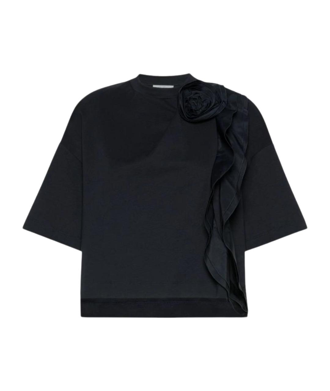 MAX MARA Темно-синяя хлопковая футболка, фото 1