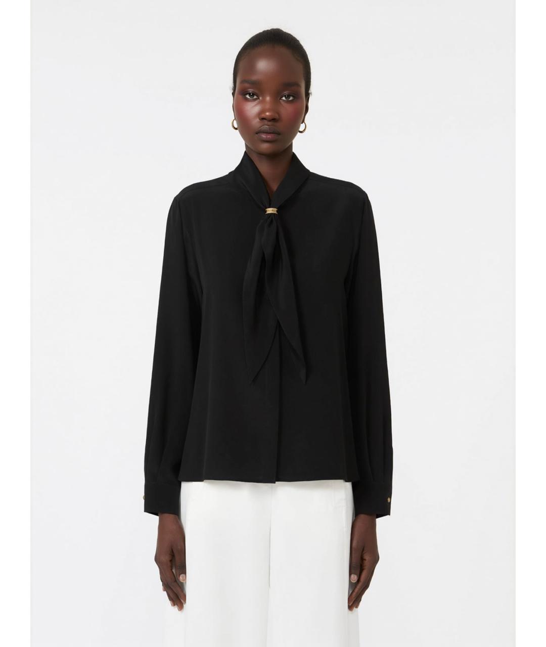 MAX MARA Черная шелковая блузы, фото 3