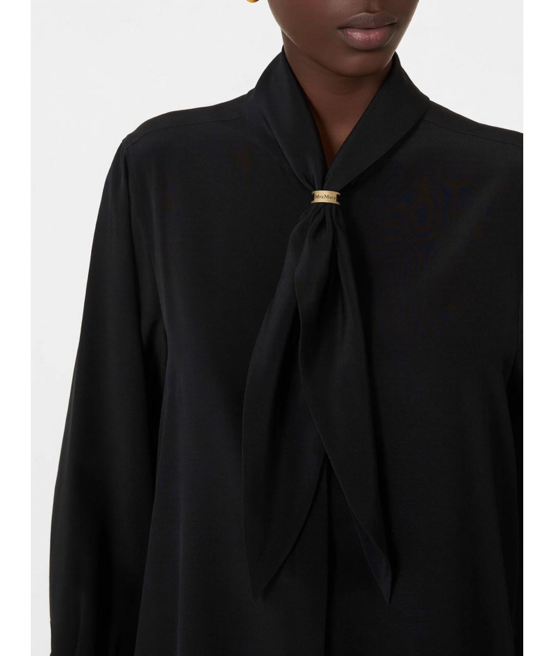 MAX MARA Черная шелковая блузы, фото 5