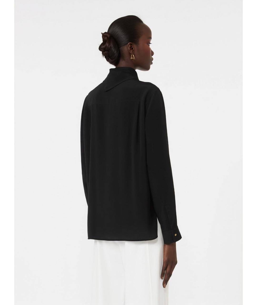 MAX MARA Черная шелковая блузы, фото 4