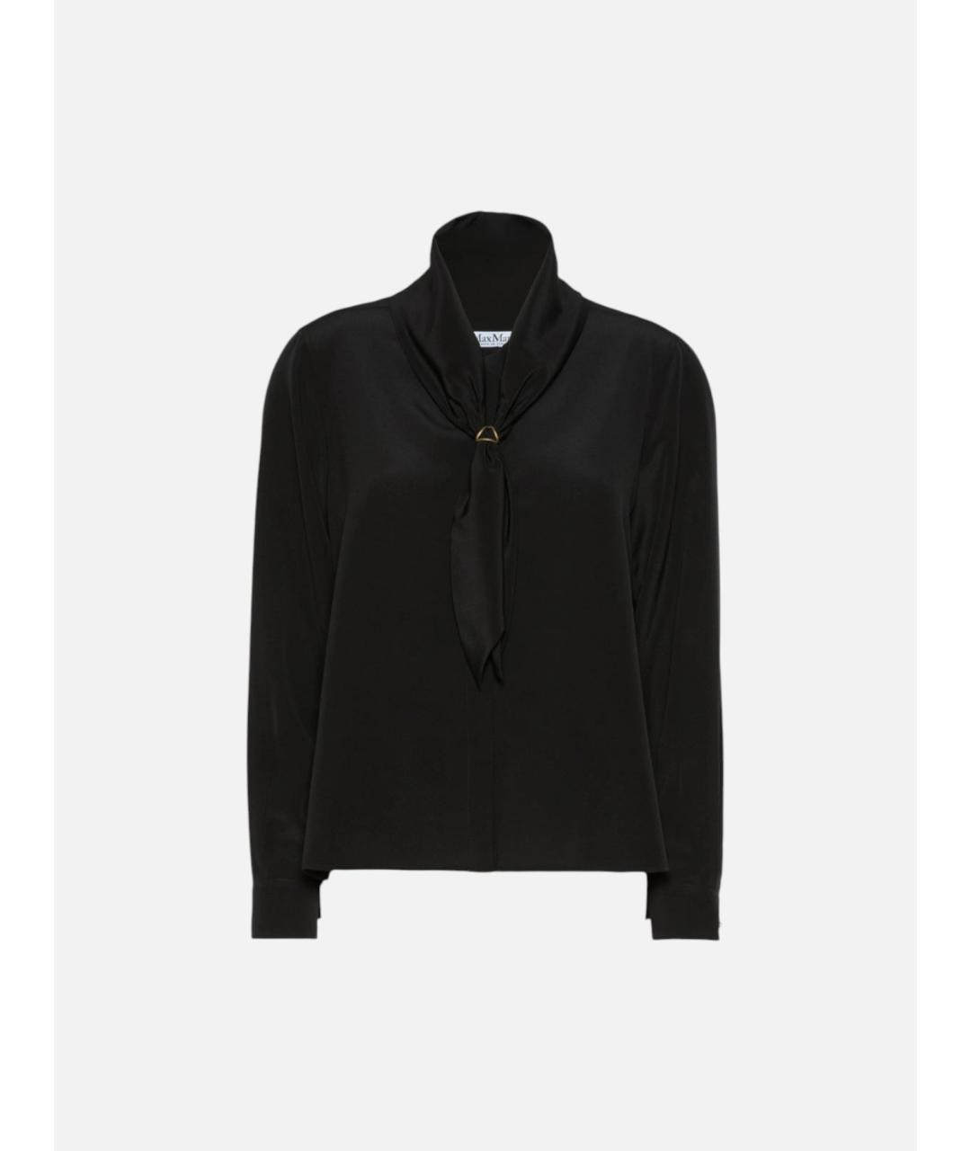 MAX MARA Черная шелковая блузы, фото 6