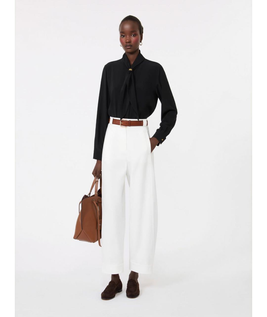 MAX MARA Черная шелковая блузы, фото 2