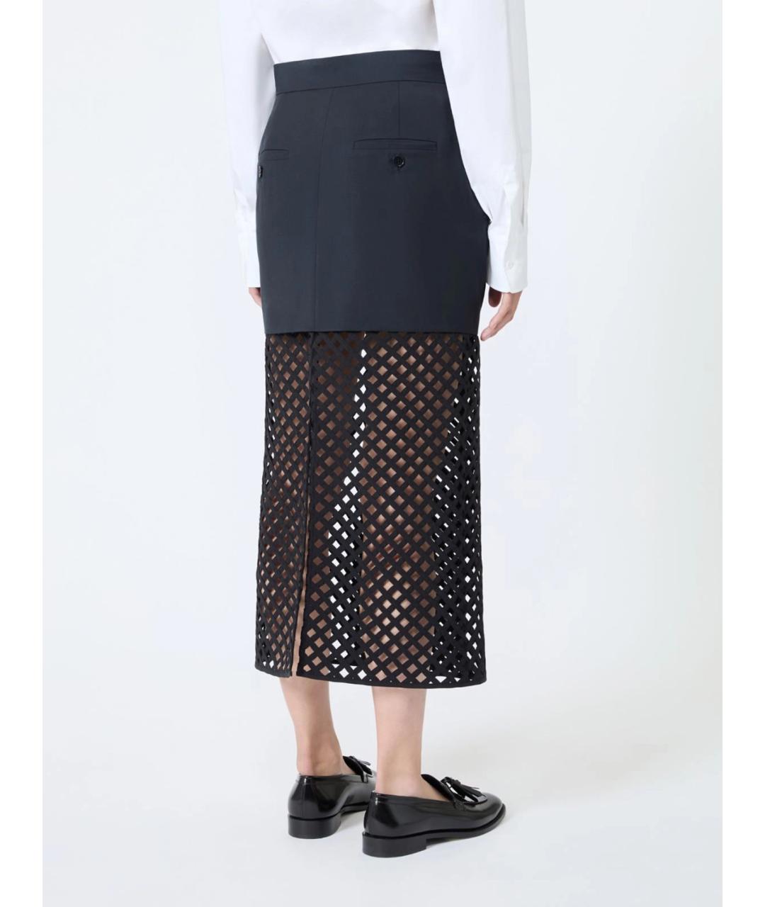 MAX MARA Черная шерстяная юбка миди, фото 4