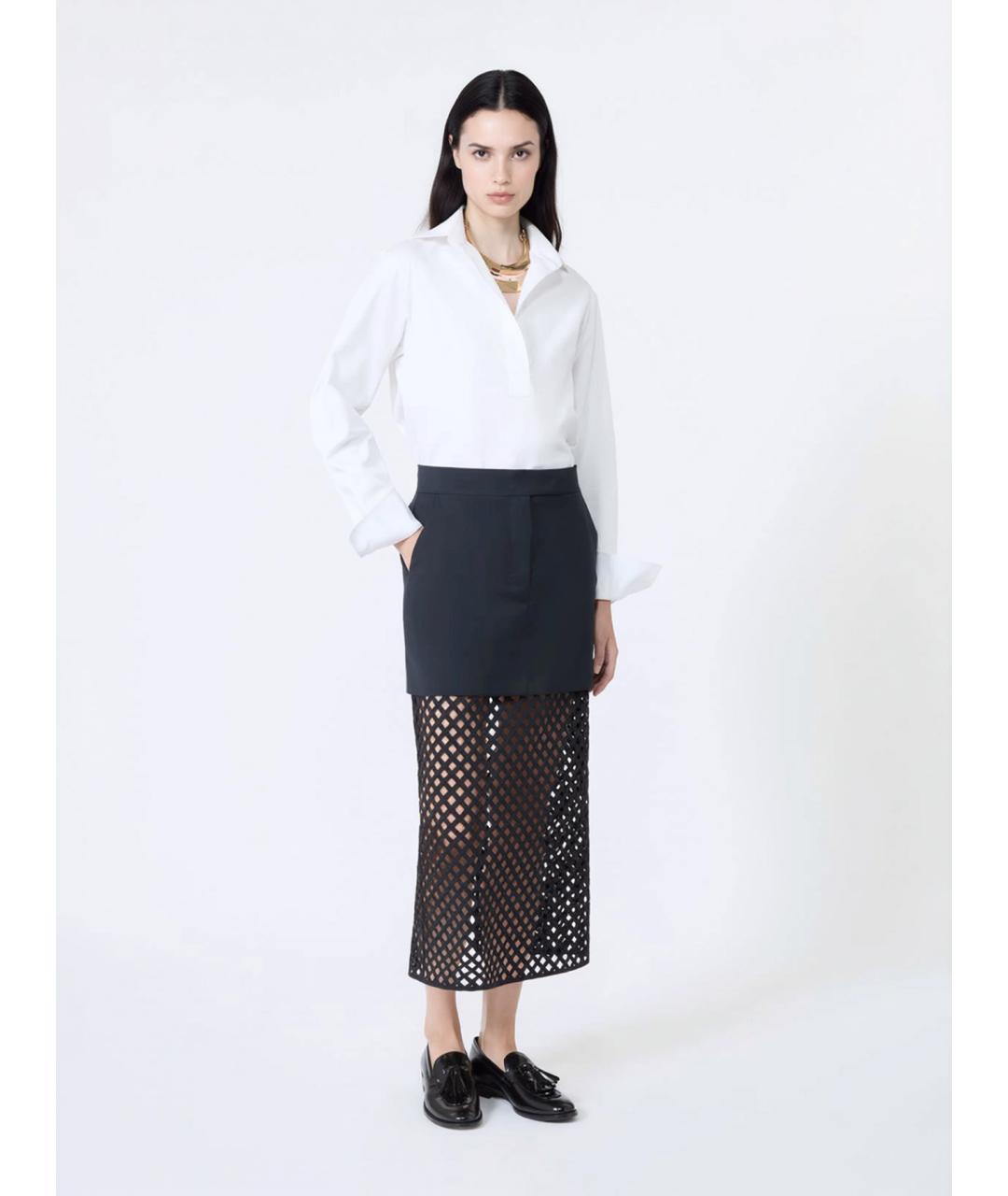 MAX MARA Черная шерстяная юбка миди, фото 2