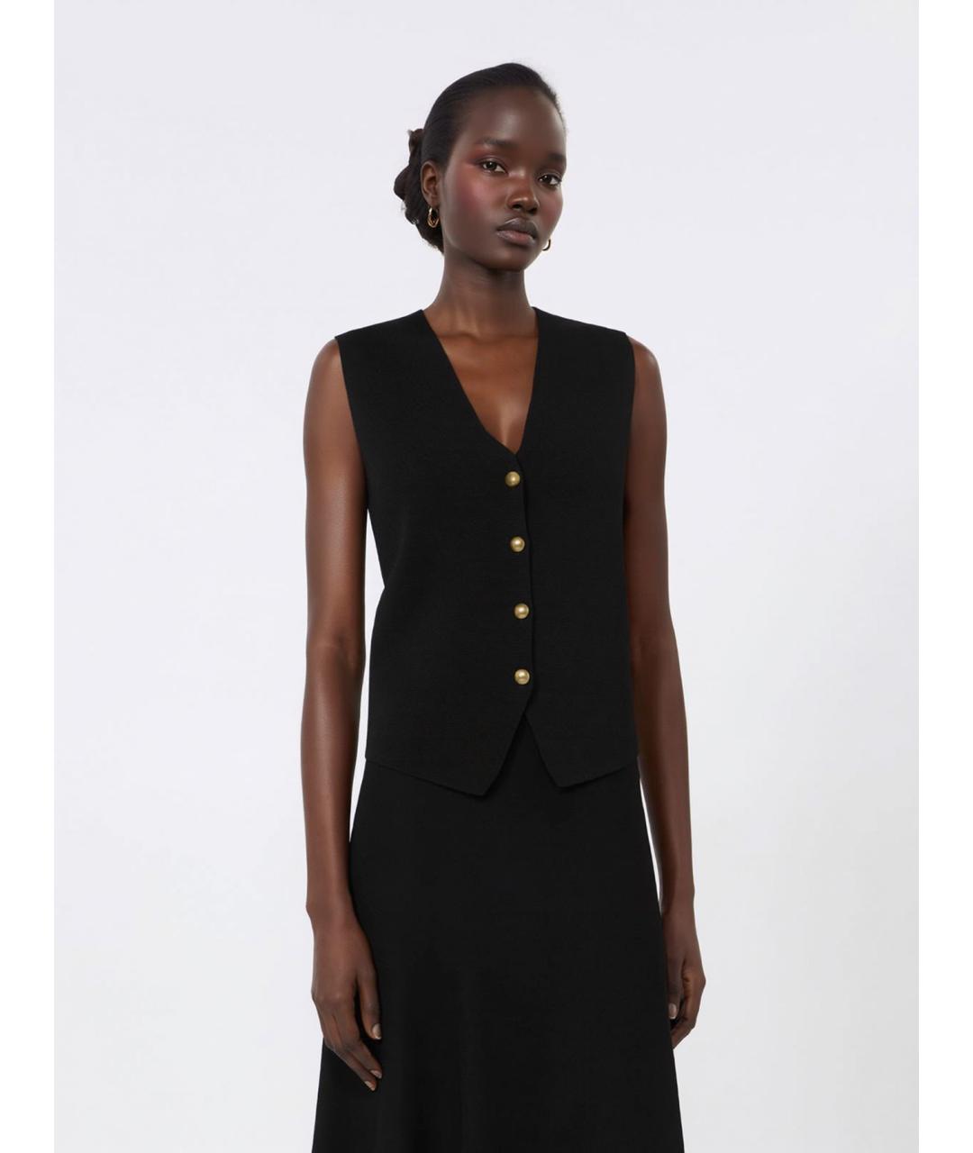 MAX MARA Черный вискозный жилет, фото 3
