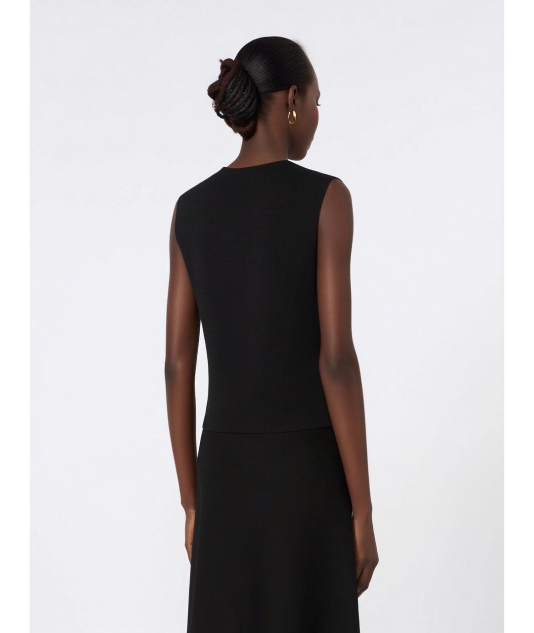 MAX MARA Черный вискозный жилет, фото 4