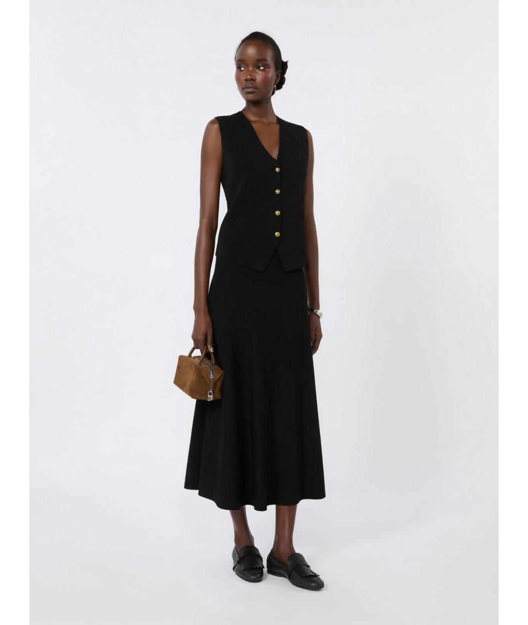 MAX MARA Черный вискозный жилет, фото 2