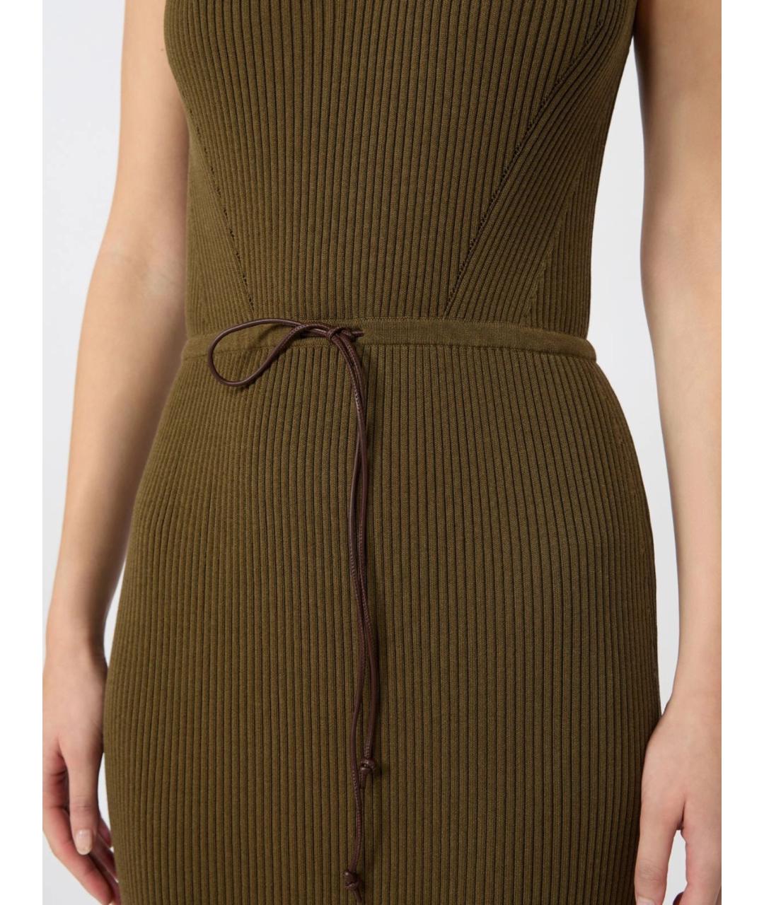 MAX MARA Зеленое хлопковое повседневное платье, фото 5