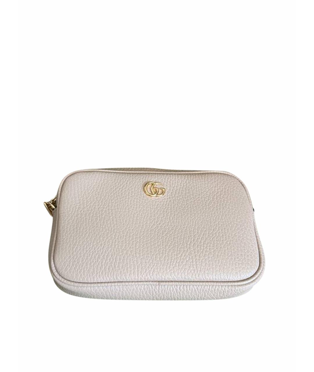 GUCCI Бежевая кожаная сумка через плечо, фото 1