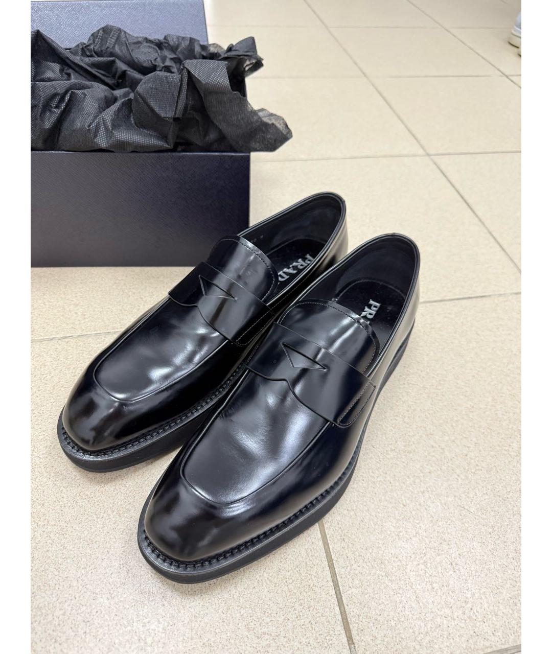 PRADA Черные кожаные лоферы, фото 2