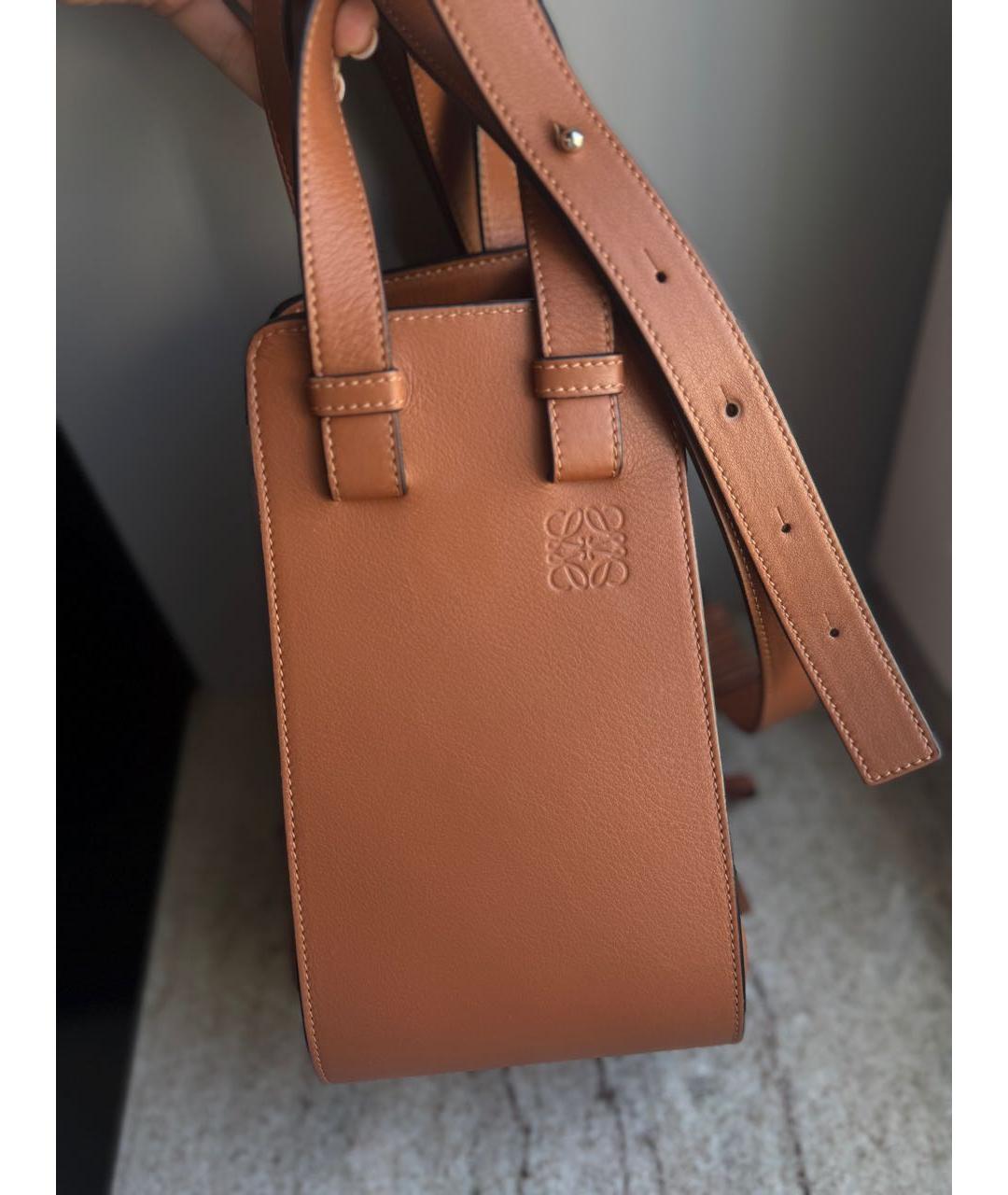 LOEWE Коричневая кожаная сумка с короткими ручками, фото 6