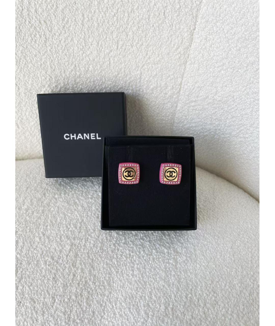 CHANEL Розовые серьги, фото 4